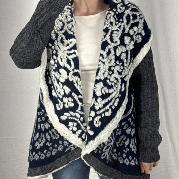 Sleeping On Snow Anthropologie First Snow Cardigan Sweater Coat Size M Wool - Picture 1 of 7